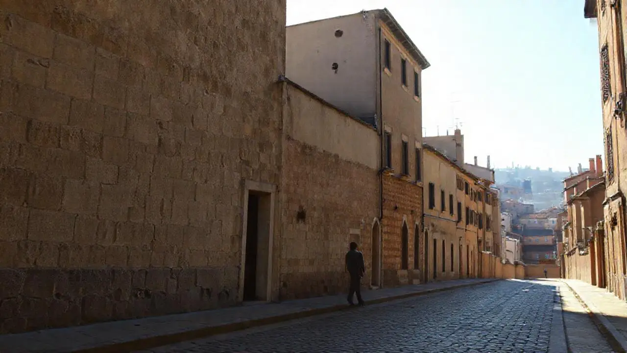 Un paisaje urbano realista, soleado y tranquilo