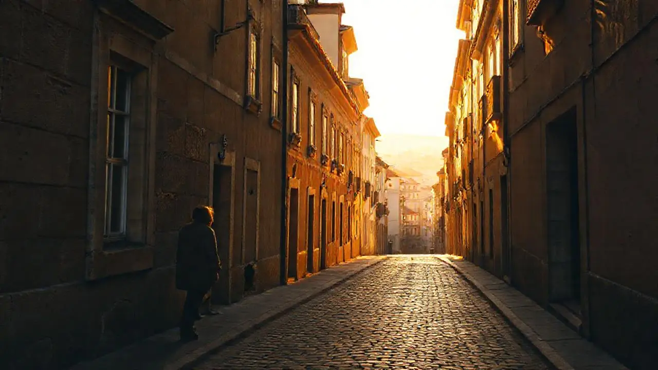 Una calle portuguesa evocadora y serena