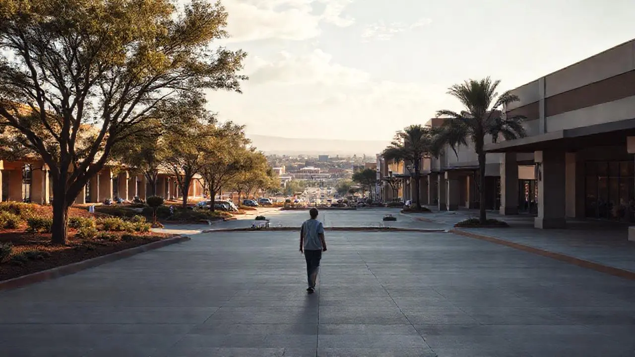 Escena urbana relajada, cálida y realista