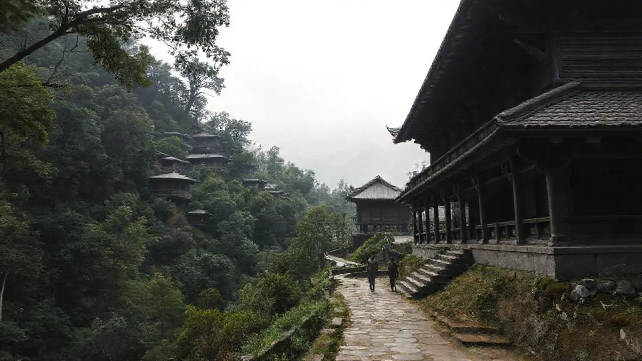 Paz serena en un templo montañoso