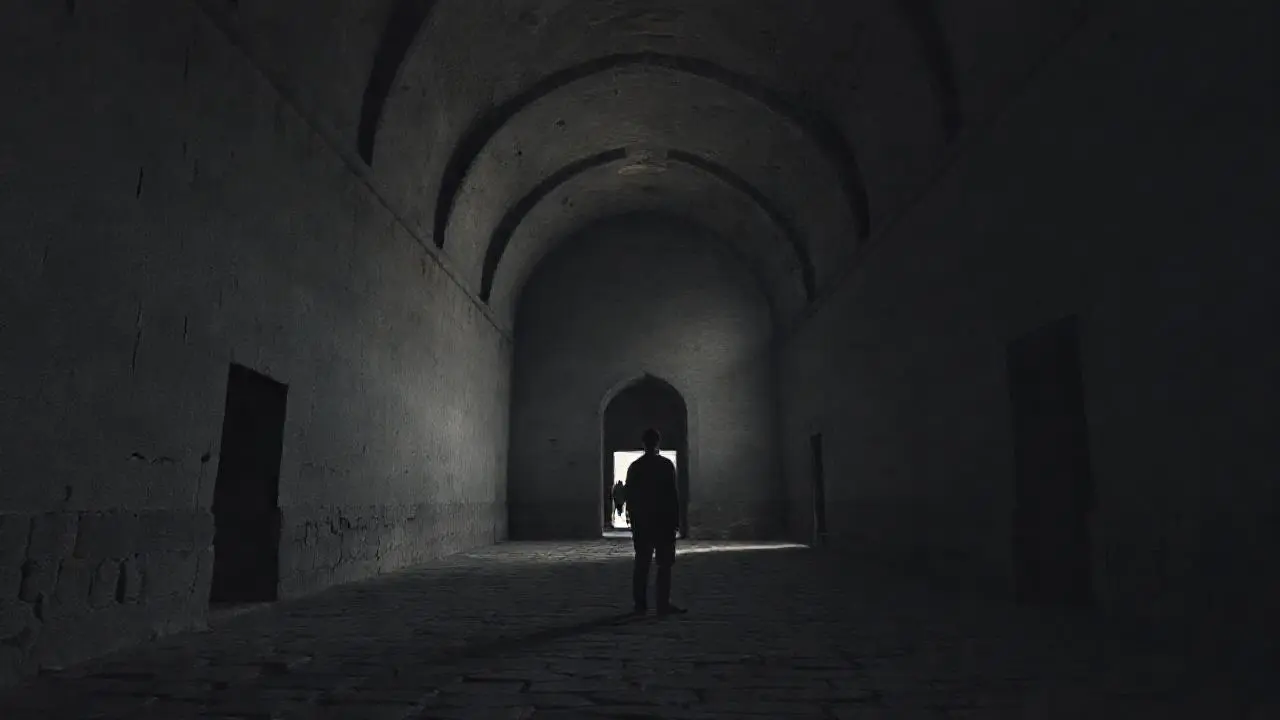 Amplio espacio antiguo, misterioso y tranquilo