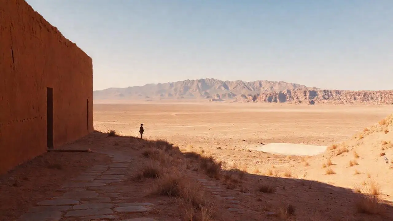 Un paisaje desértico, vasto y sereno