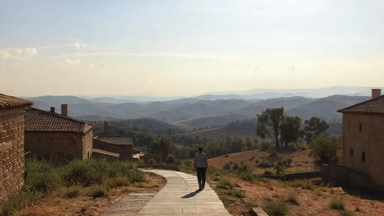 Paisaje sereno y nostálgico, a la luz natural