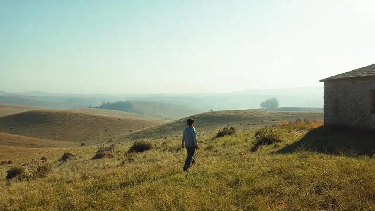 Paisaje rural sereno y atmosférico
