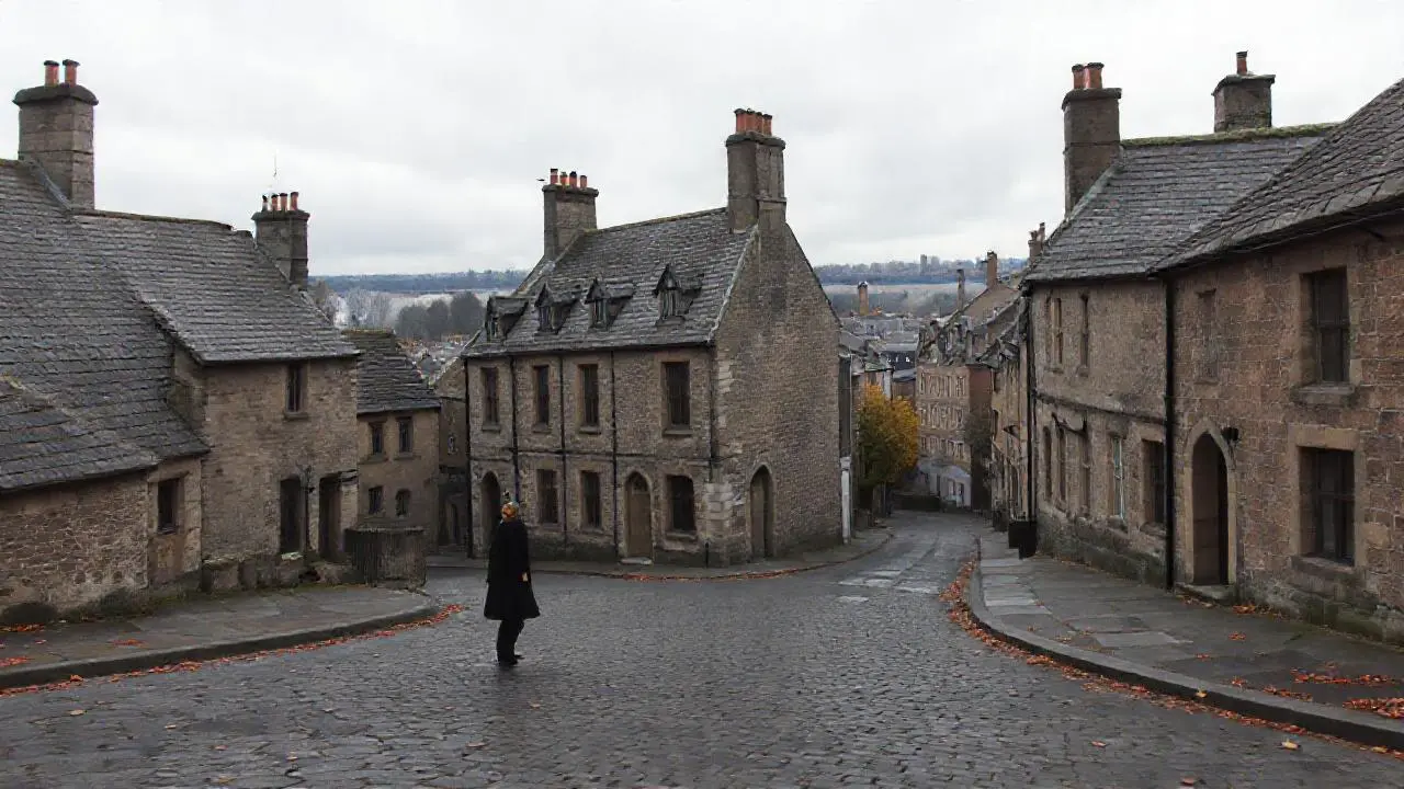 Calle tranquila con edificios de piedra antigua