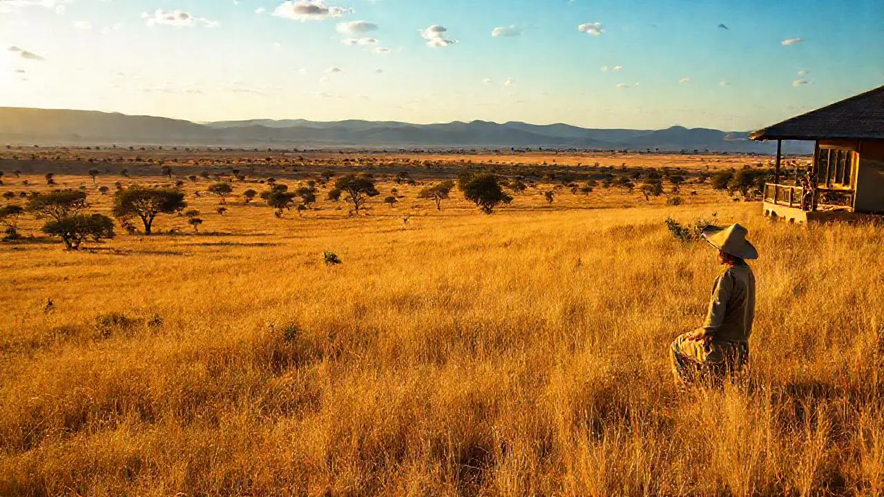 Paisaje africano tranquilo y sereno