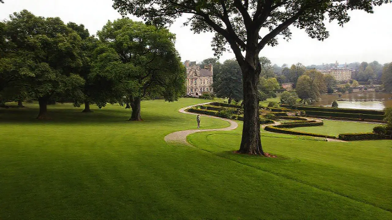 Jardín extenso, tranquilo y atmosférico