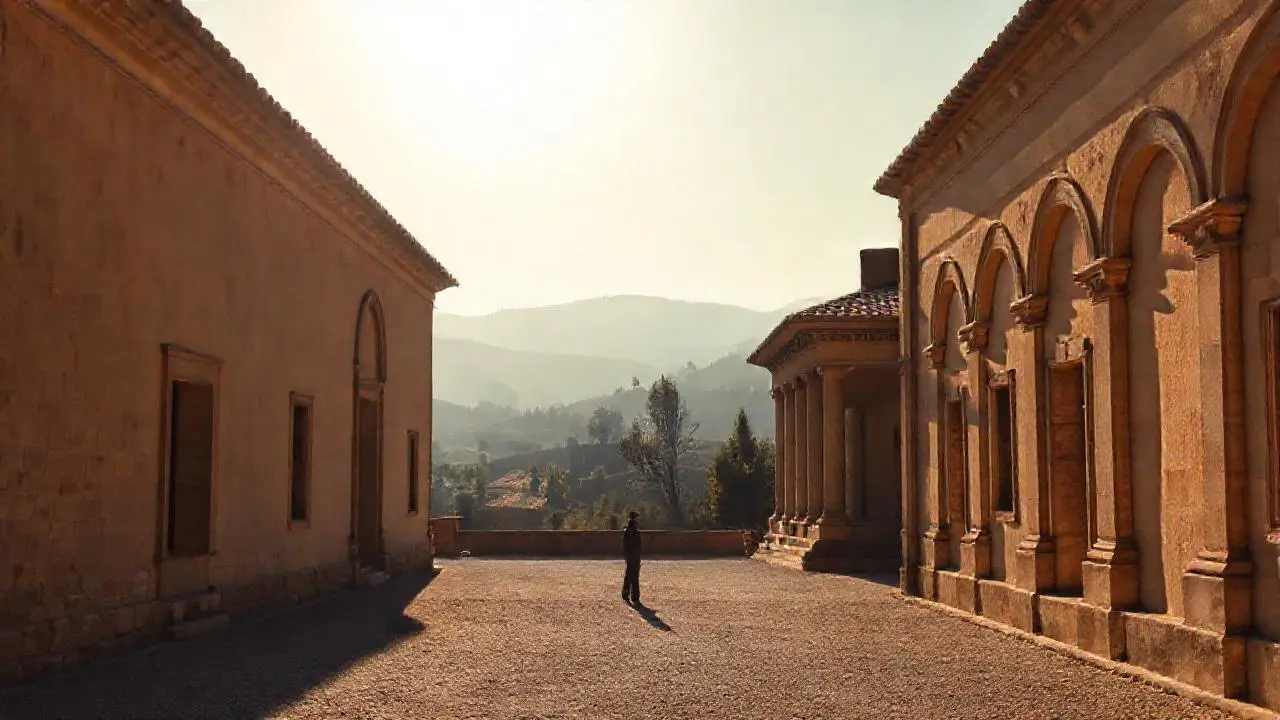 Arquitectura antigua, serena y espaciosa