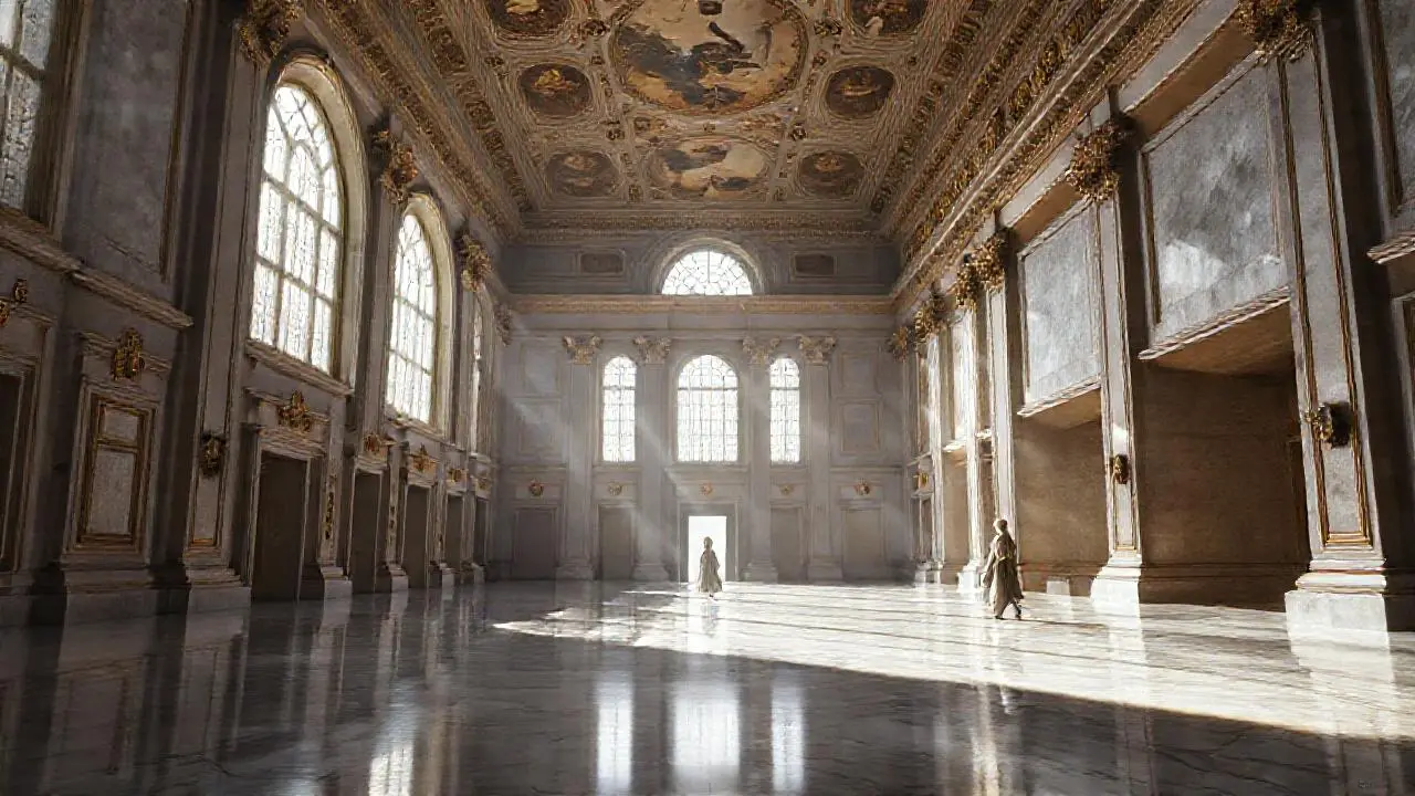 Majestuosa sala clásica, llena de quietud