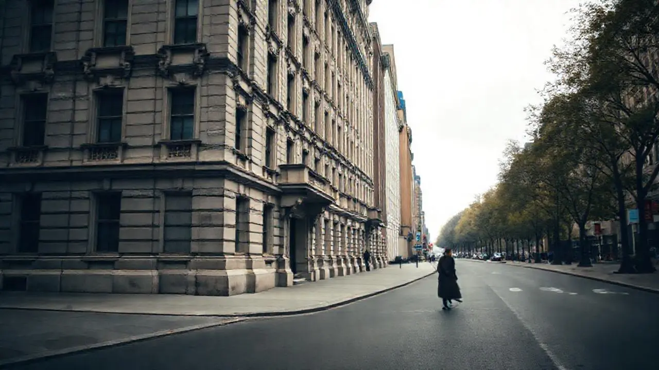 Edificio antiguo y amplio, ambiente urbano tranquilo