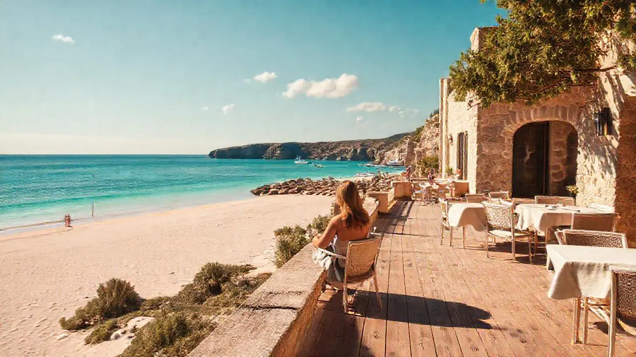 Tranquila escena costera de serenidad natural