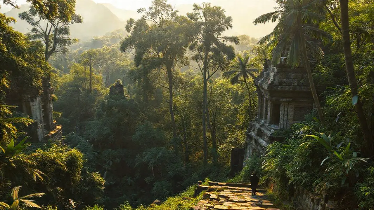 Selva antigua, misteriosa y llena de sombras