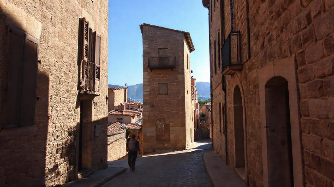 Pueblo antiguo, tranquilo y lleno de luz