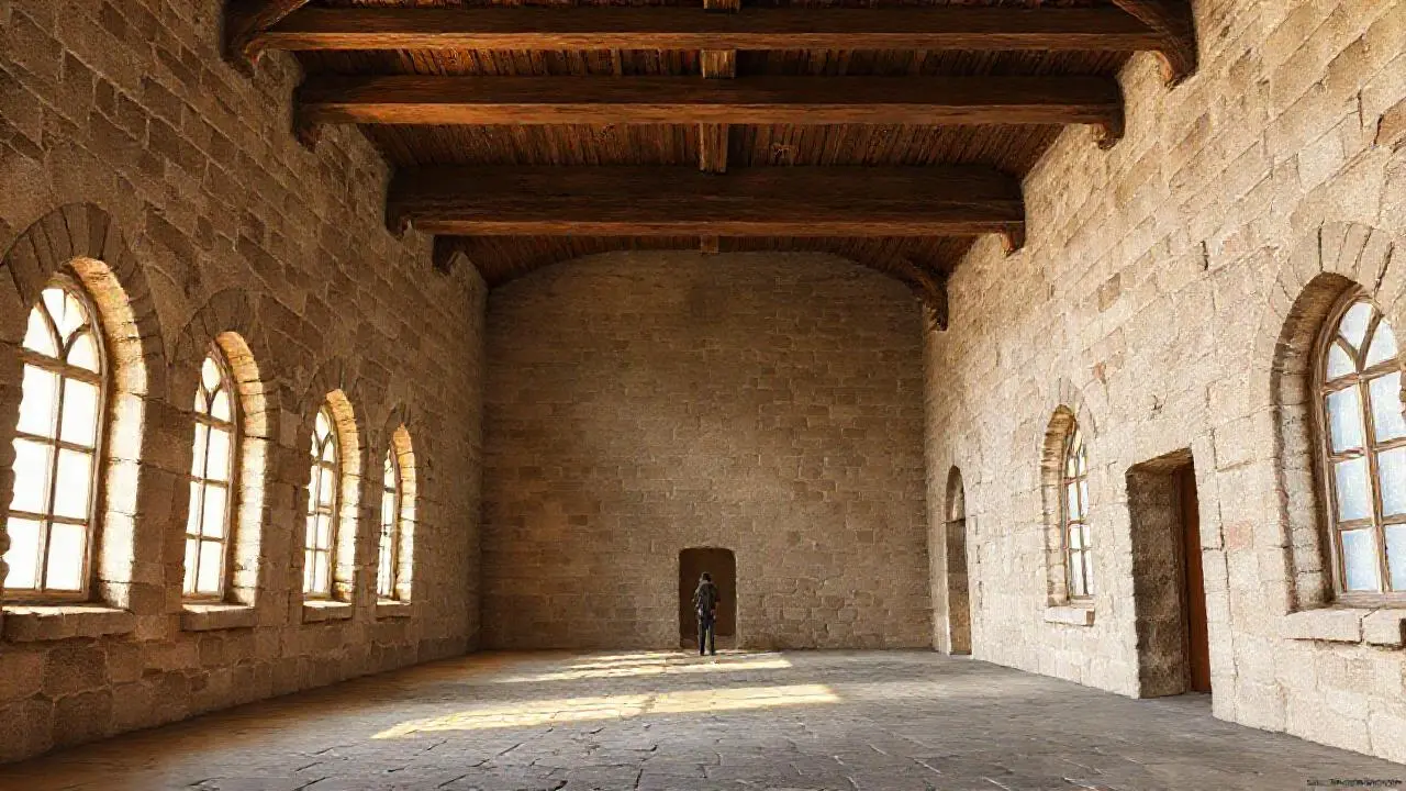 Espacioso interior histórico, cálido y natural