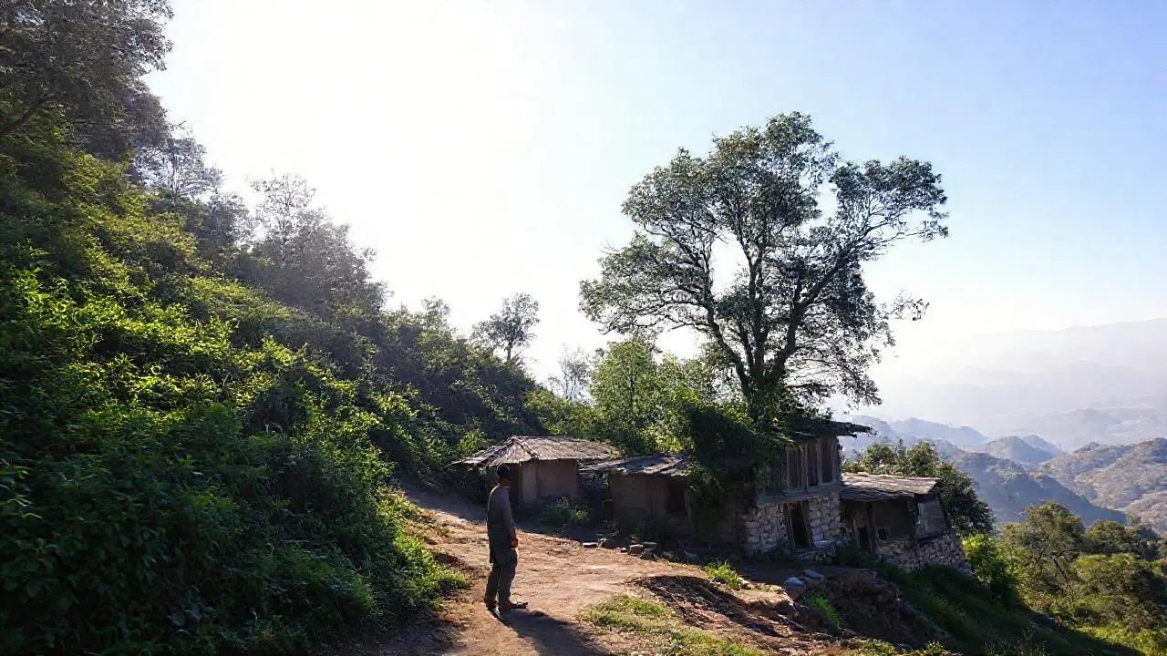 Paz rural bajo la luz suave