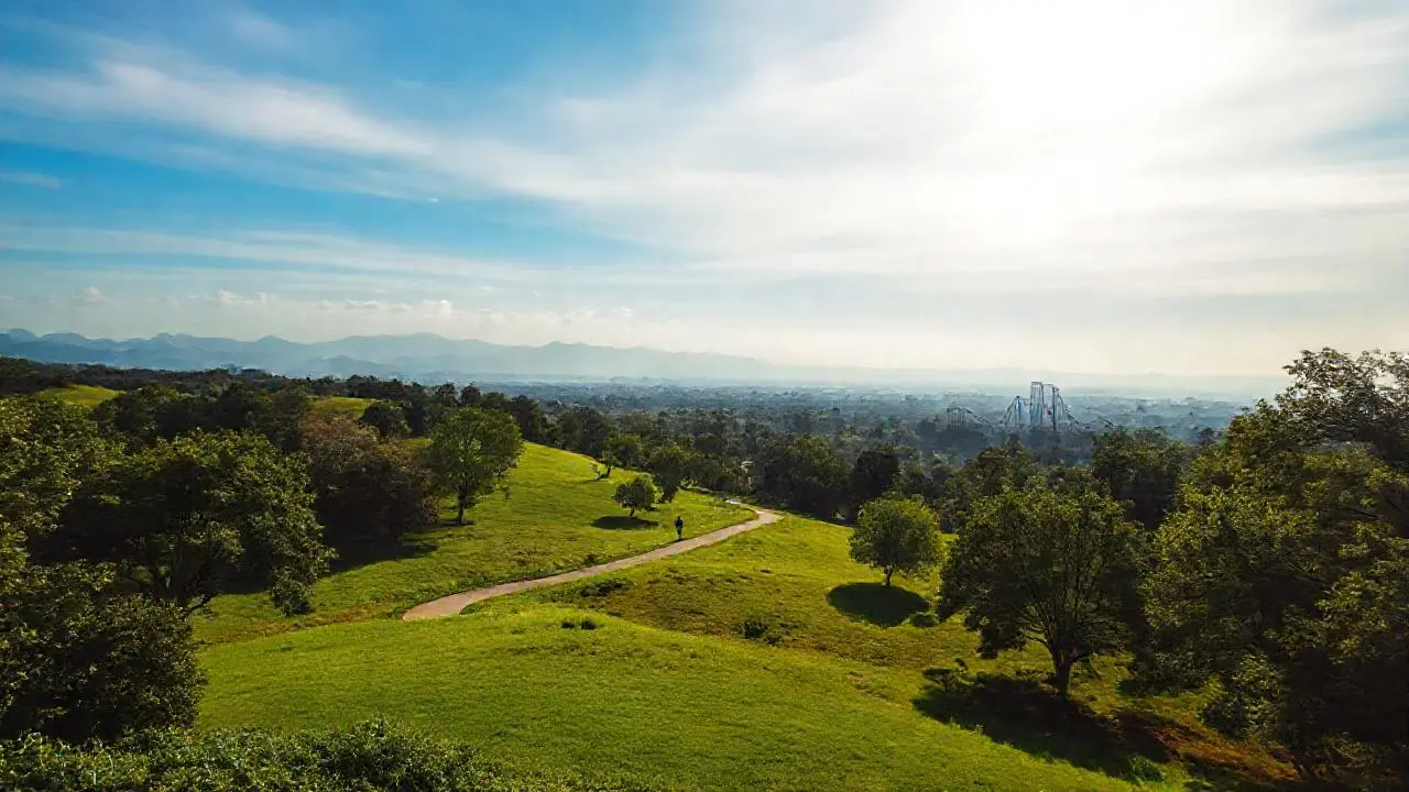 Un paisaje extenso y luminoso se extiende