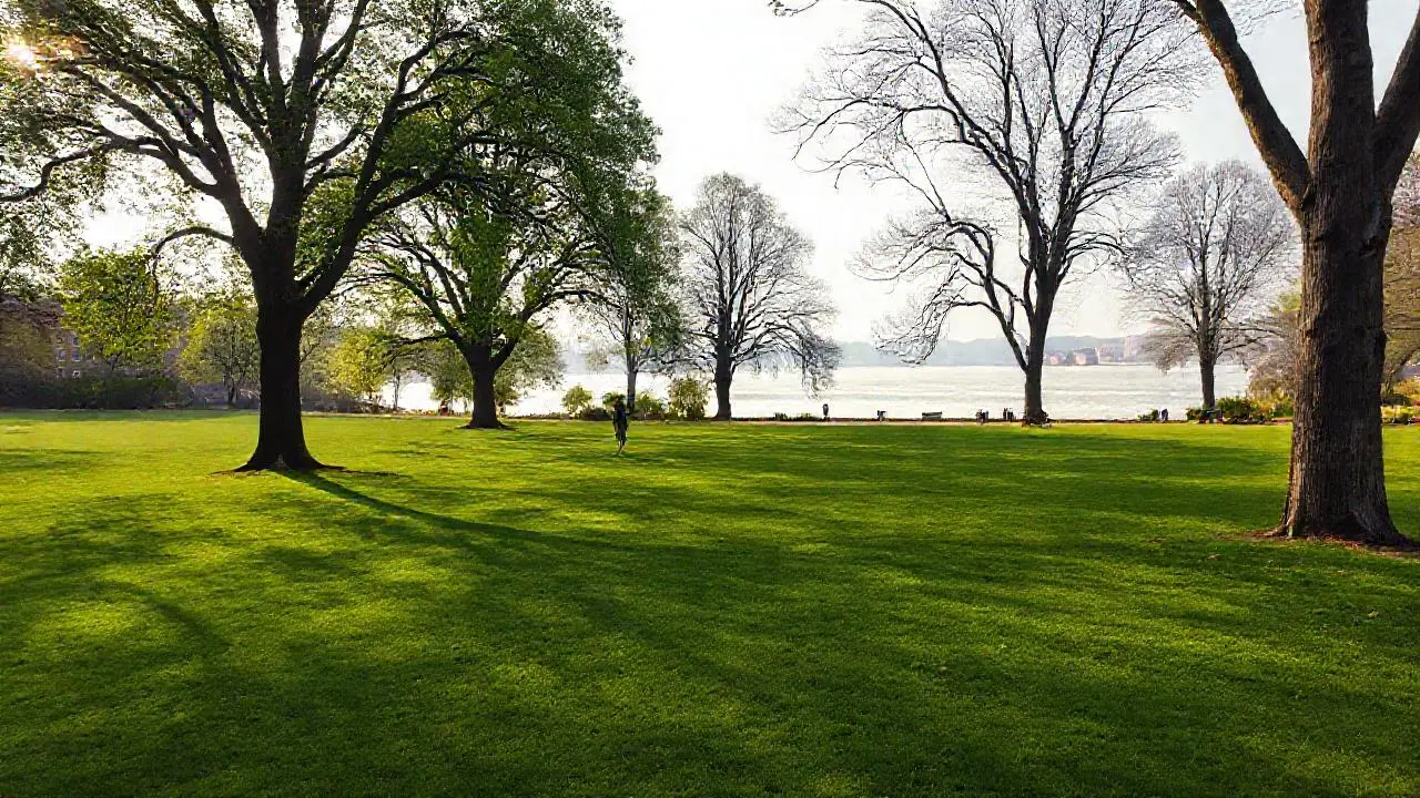 Un parque sereno y amplio