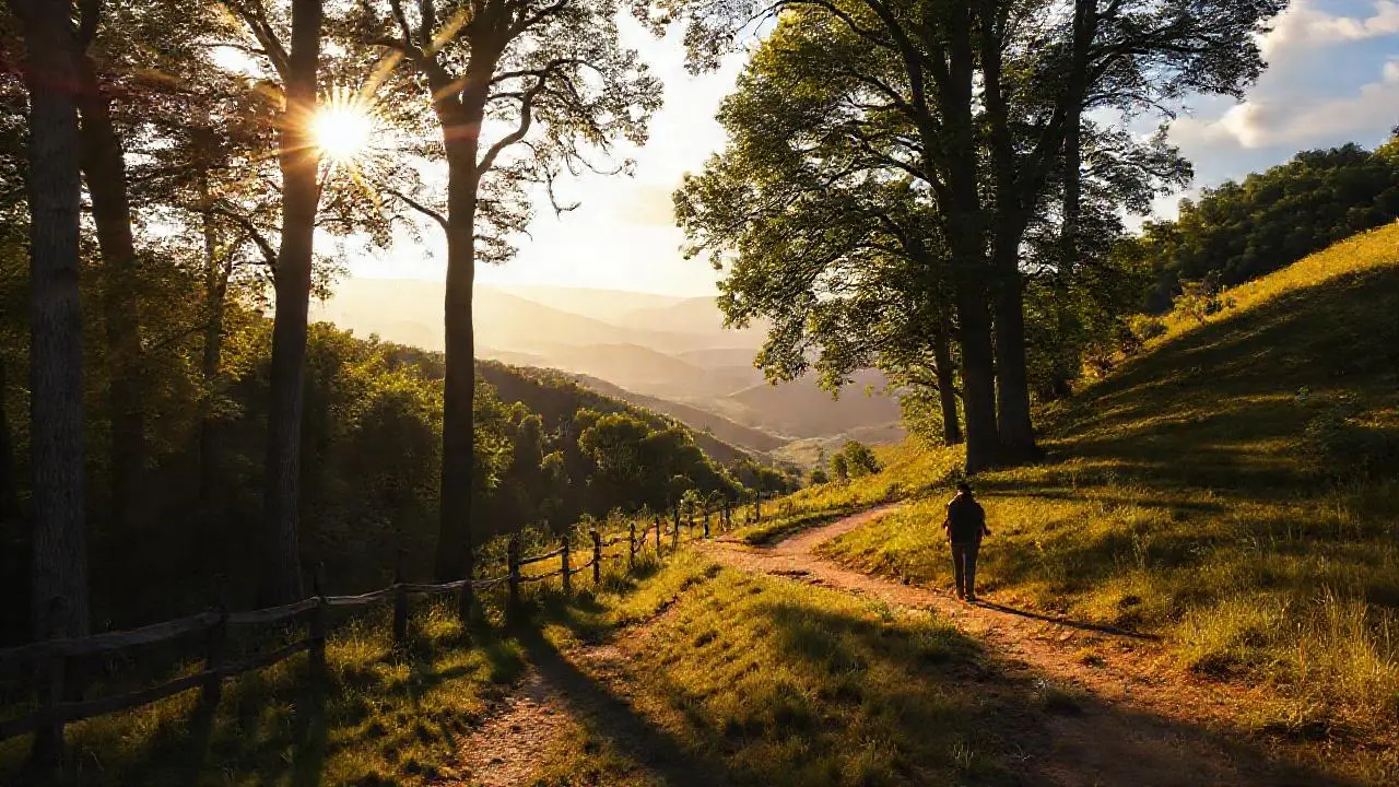 Paisaje tranquilo, luz suave y espacio abierto