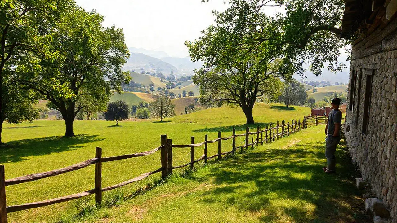 Paisaje tranquilo, natural y ligeramente difuso