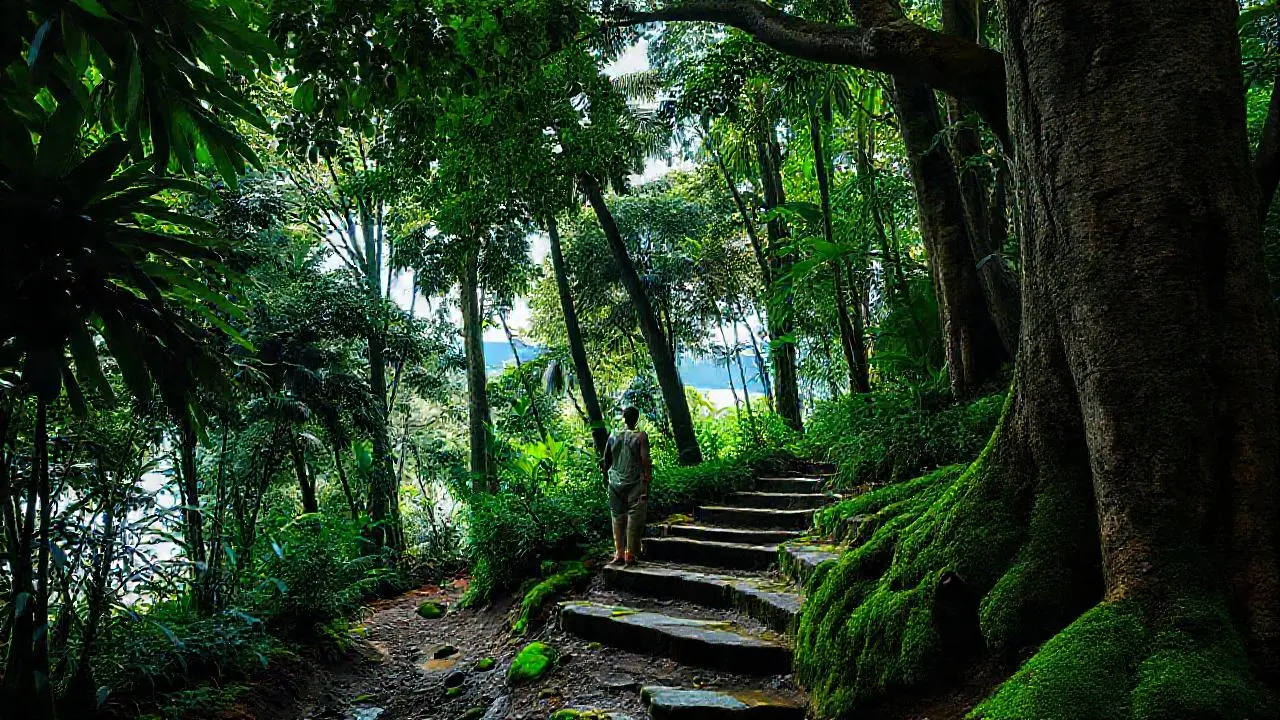 Selva tropical exuberante y tranquila