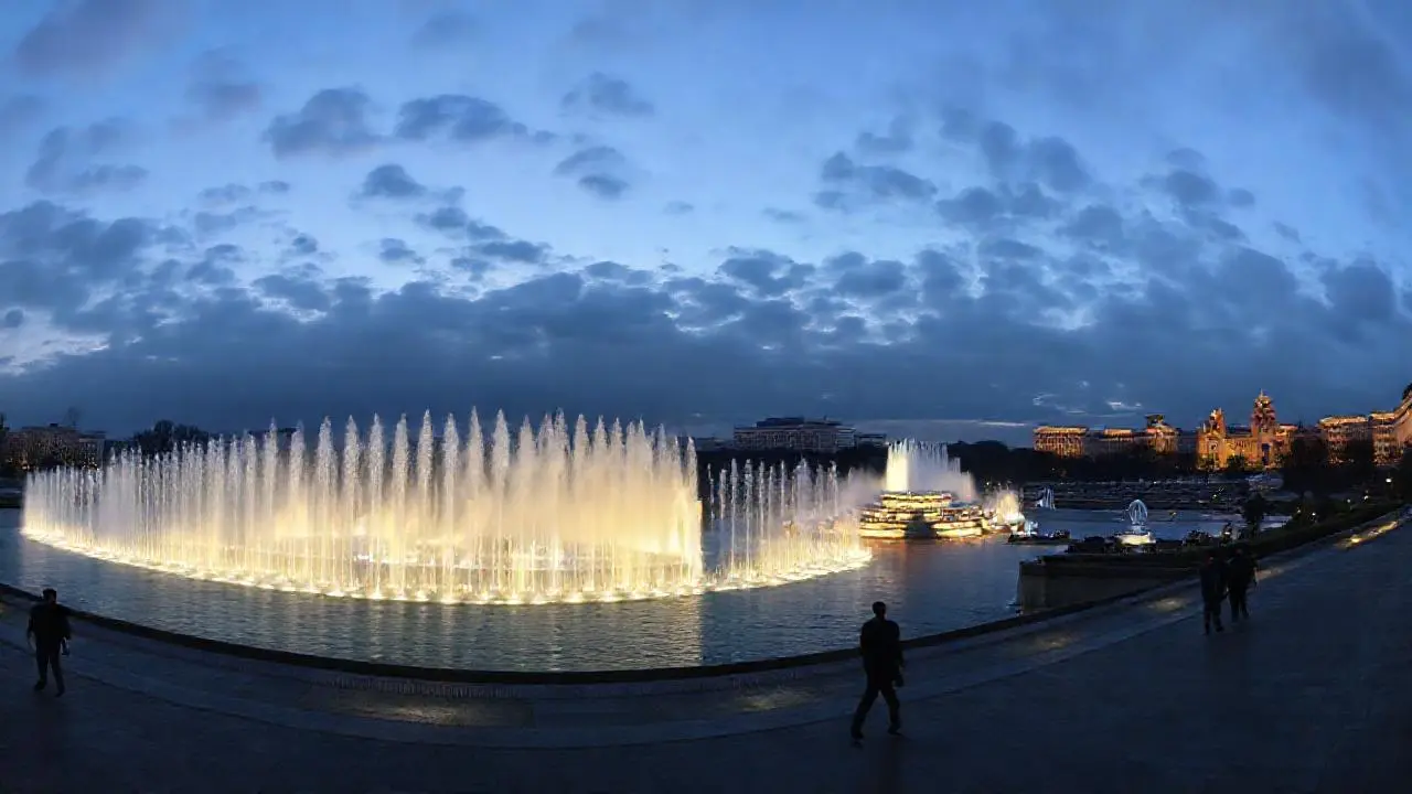Atmósfera tranquila y nocturna en un parque