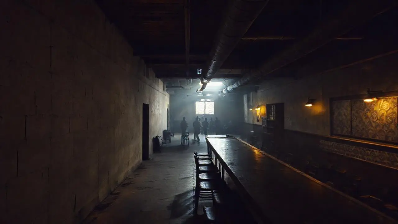 Ambiente antiguo, descuidado y ligeramente misterioso