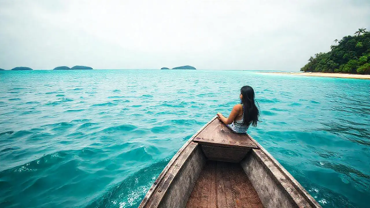 Tranquila escena costera, luz suave y natural