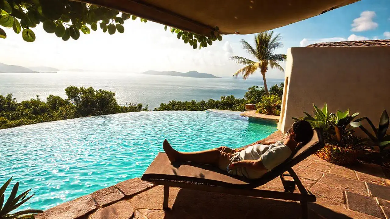 Paz tropical, luz y relajación