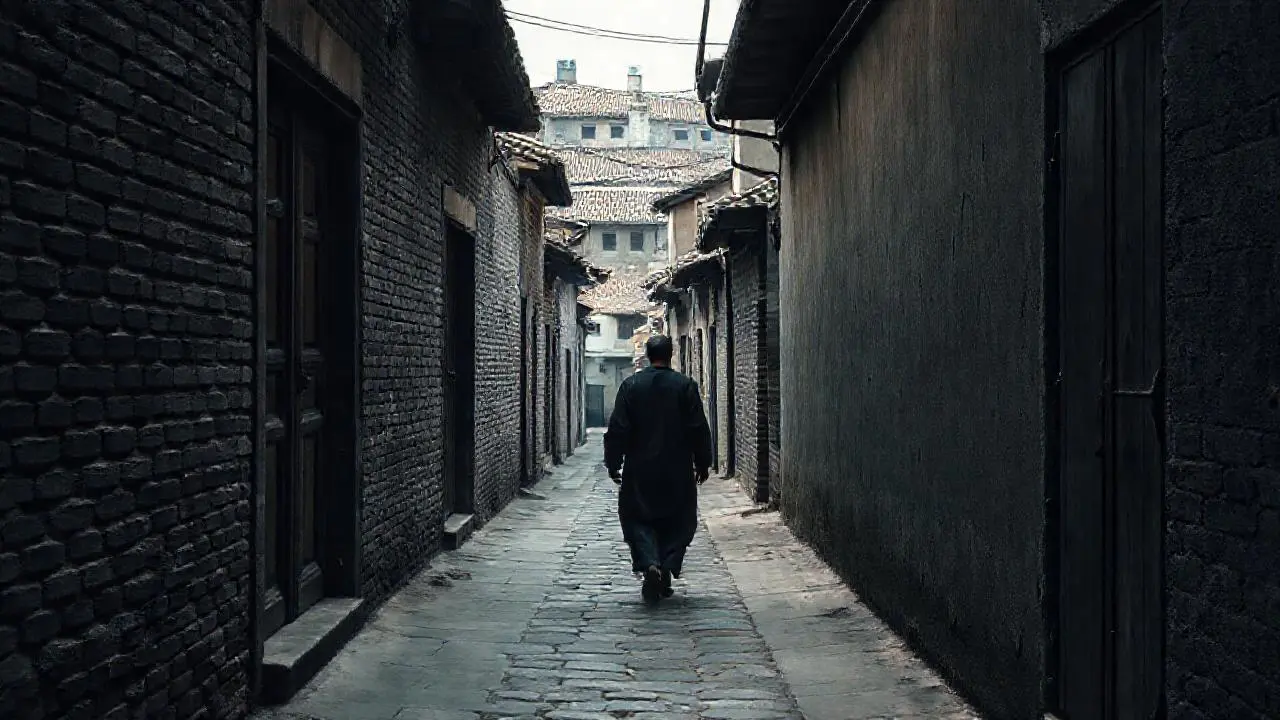 Calle vieja, misteriosa y desolada