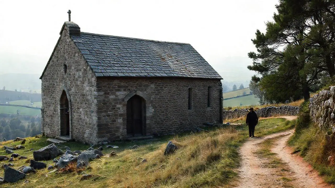 Iglesia antigua en apacible entorno rural