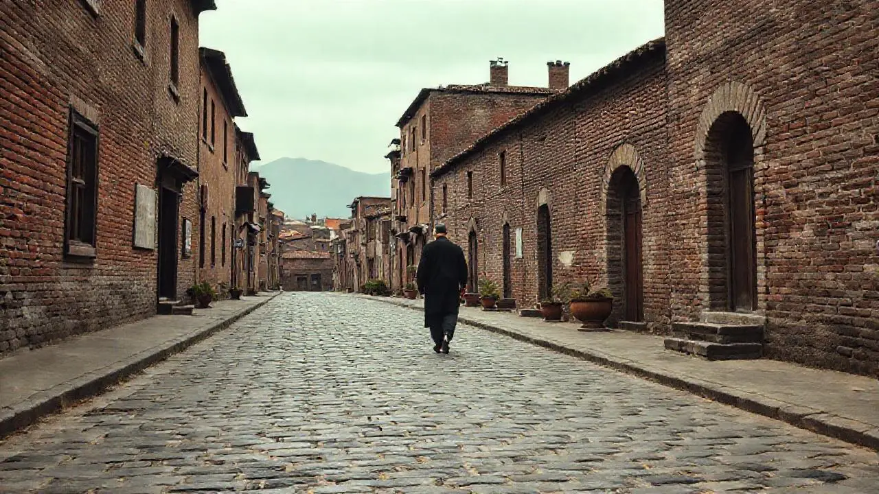 Calle antigua, silenciosa y melancólica
