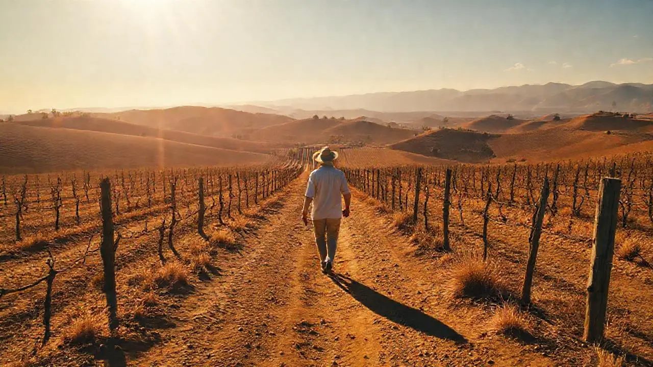 Paisaje rural, cálido, vasto y sereno