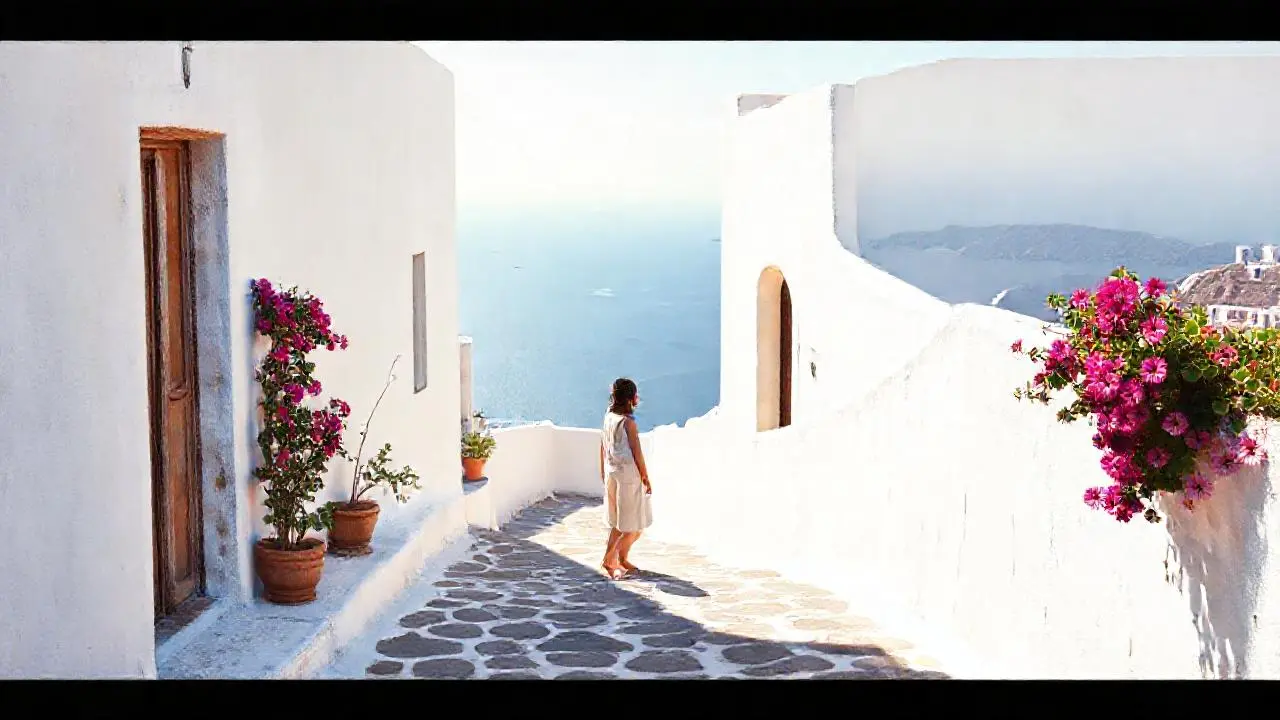 Paz mediterránea, luz suave y colores cálidos