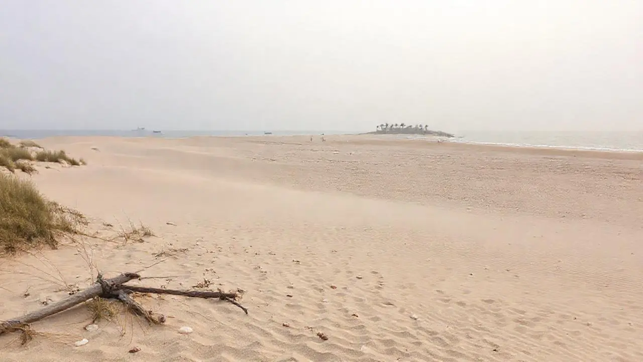 Costa arenosa, amplia y serena