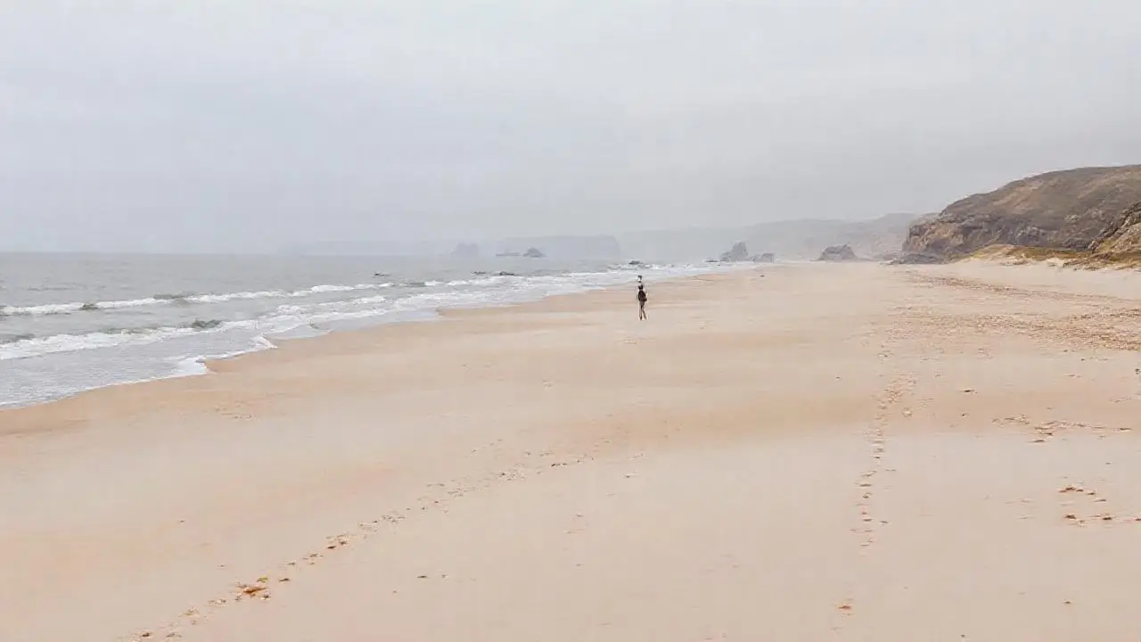 Costa arenosa, amplia y serena