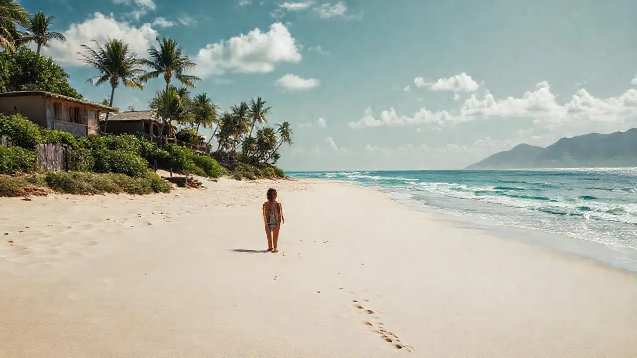 Playa tranquila, soleada y extensa