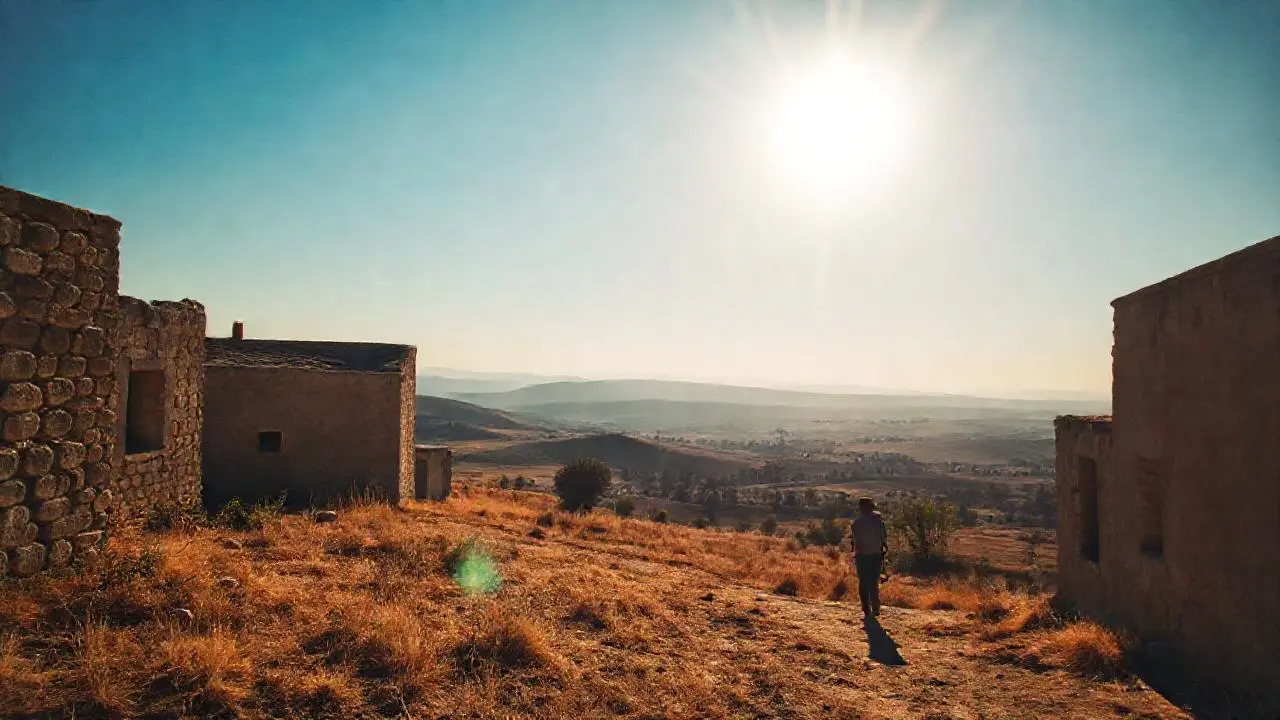 Paisaje tranquilo, amplio y soleado
