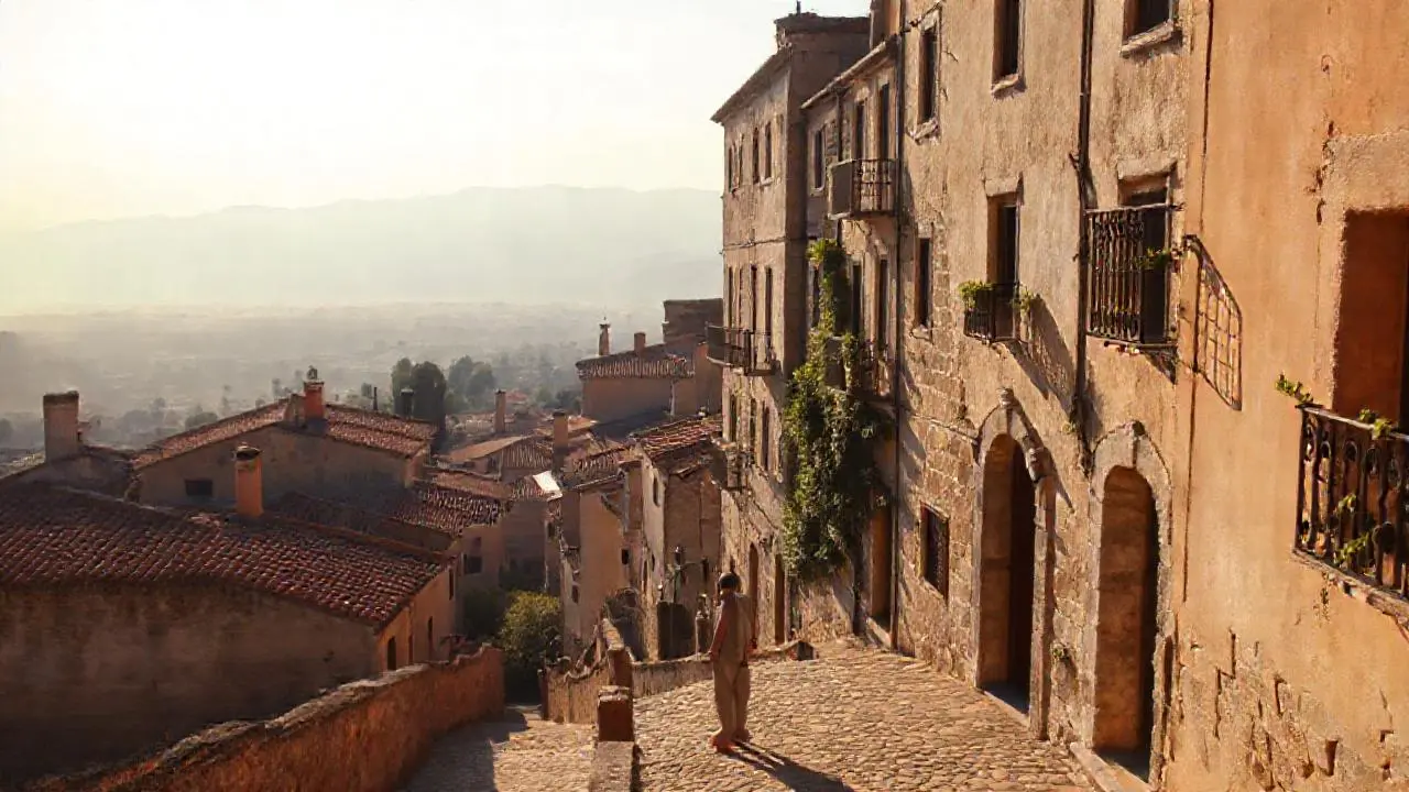 Paz, luz suave y arquitectura antigua