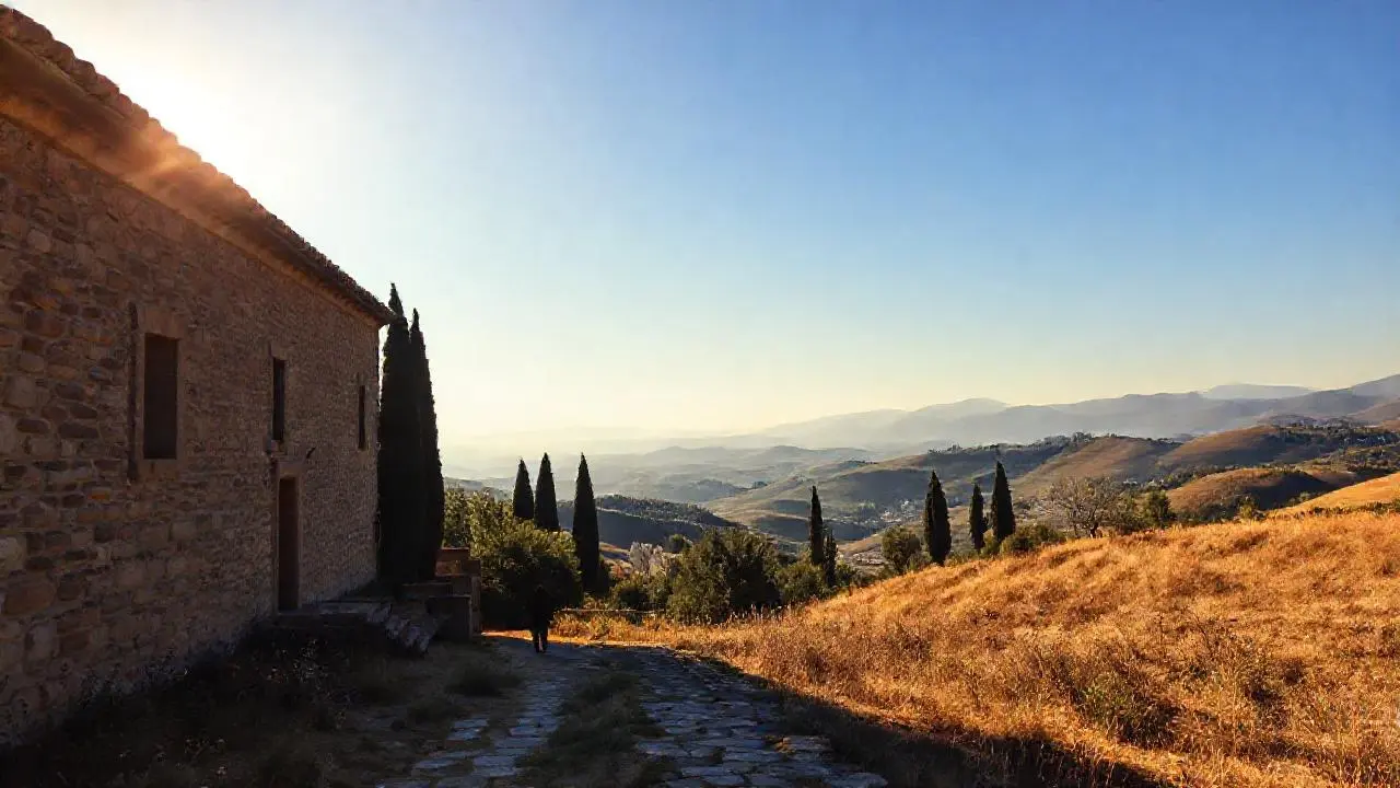 Paisaje tranquilo, cálido y extenso