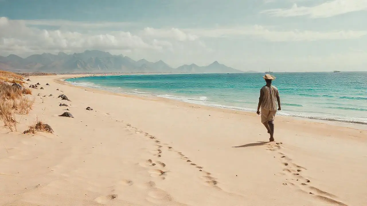 Paisaje árido y vasto, calma serena