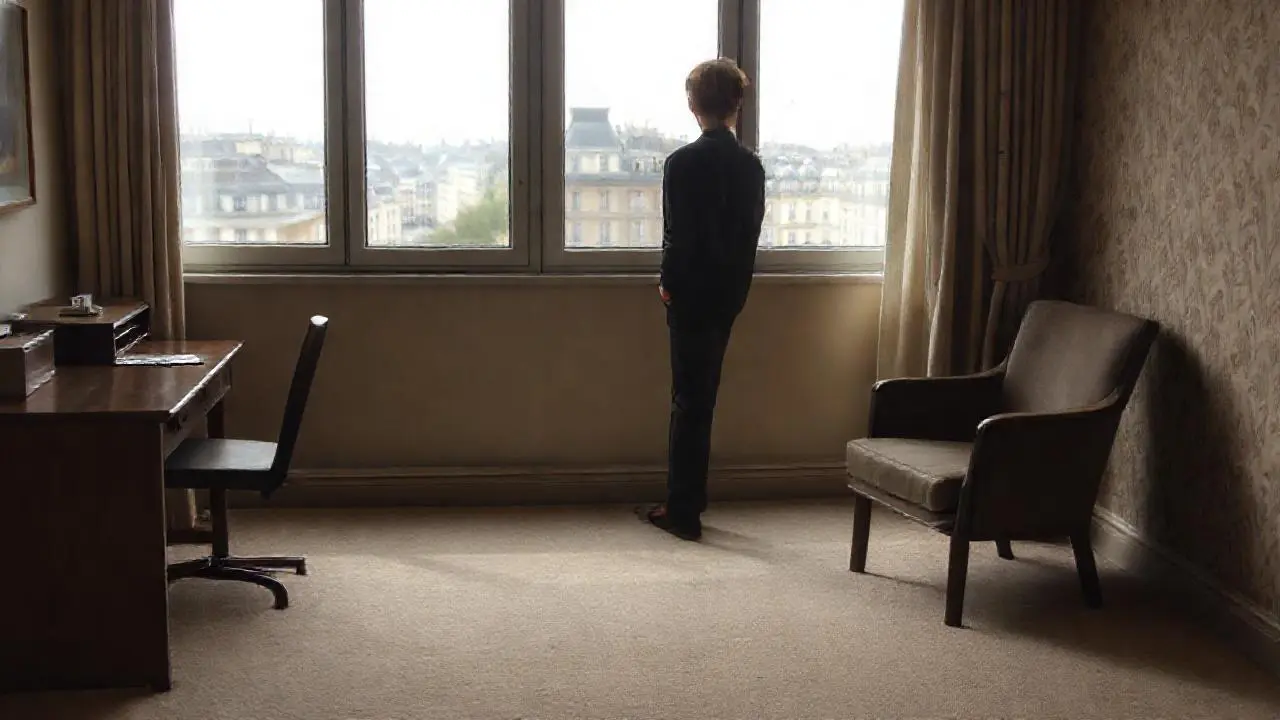 Interior parisino tranquilo y ligeramente desgastado