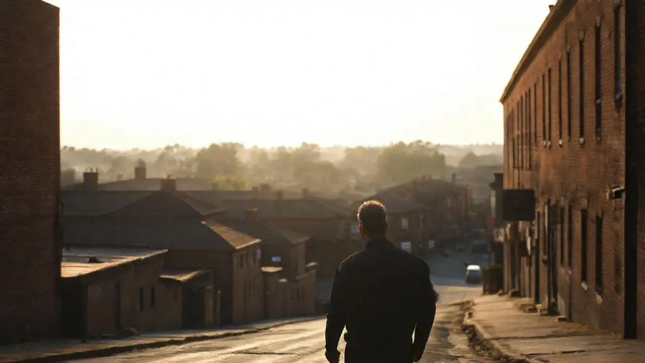 Paz urbana, sutil y ligeramente brumosa