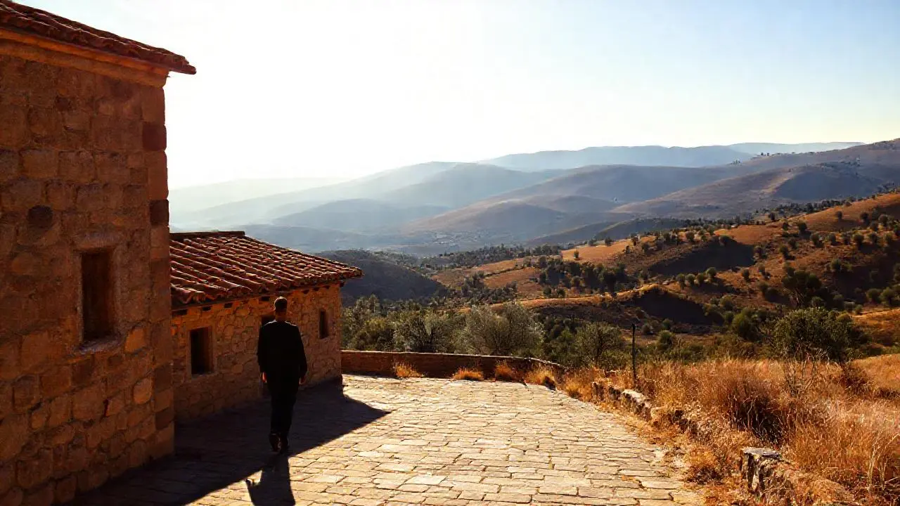 Paz rural bajo luz suave y cálida