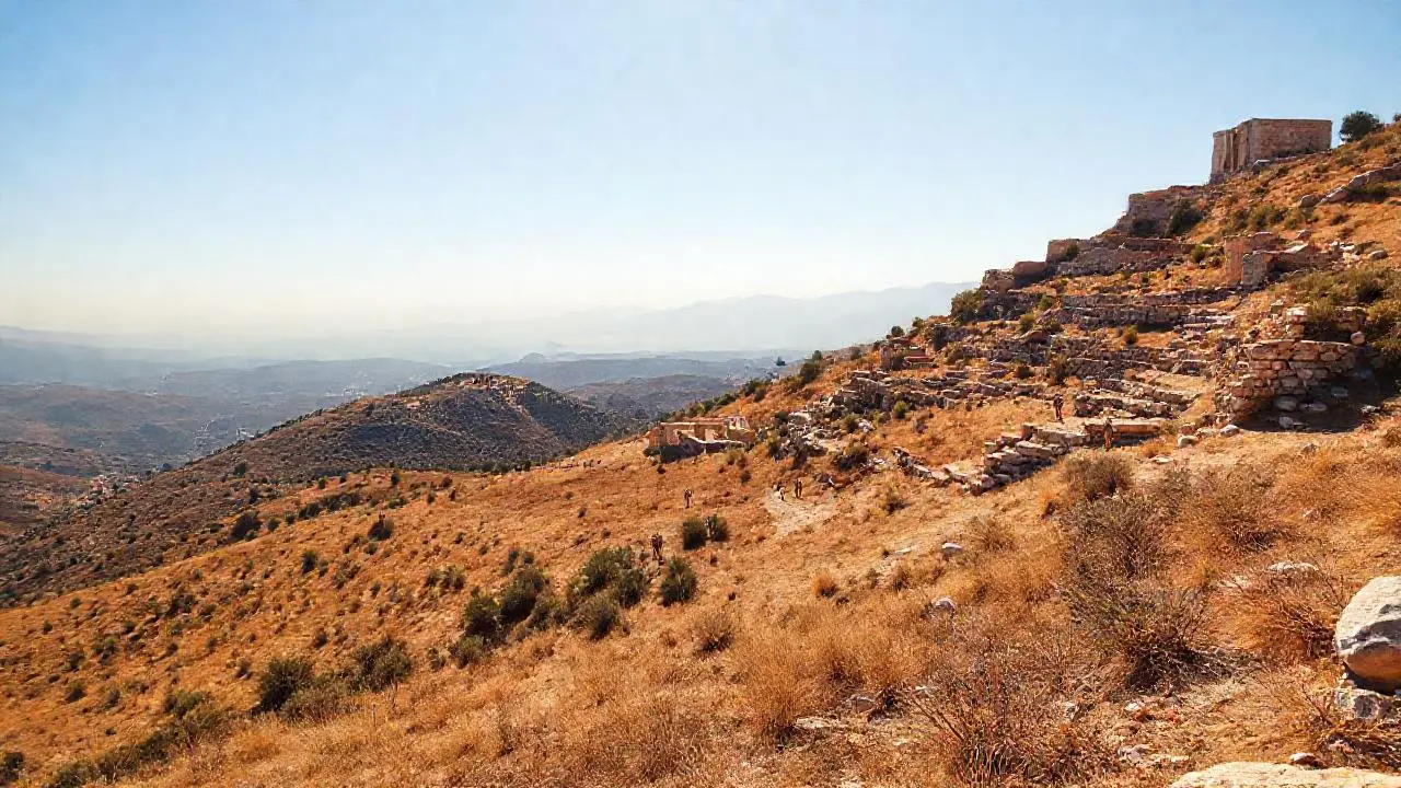 Paisaje antiguo, vasto y silencioso