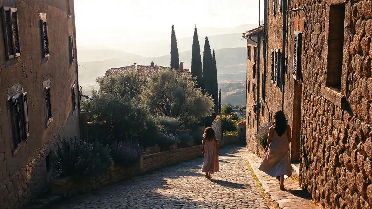 Paz y luz en un paisaje antiguo