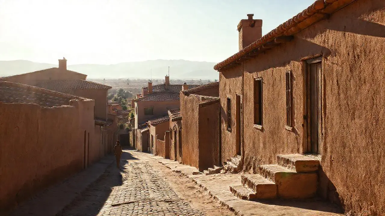 Un pueblo antiguo, tranquilo y polvoriento