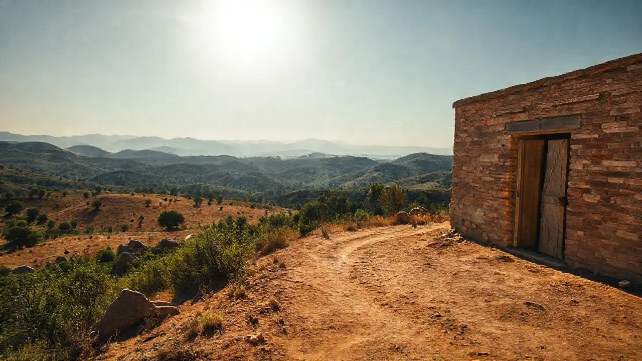 Paisaje árido, tranquilo y soleado