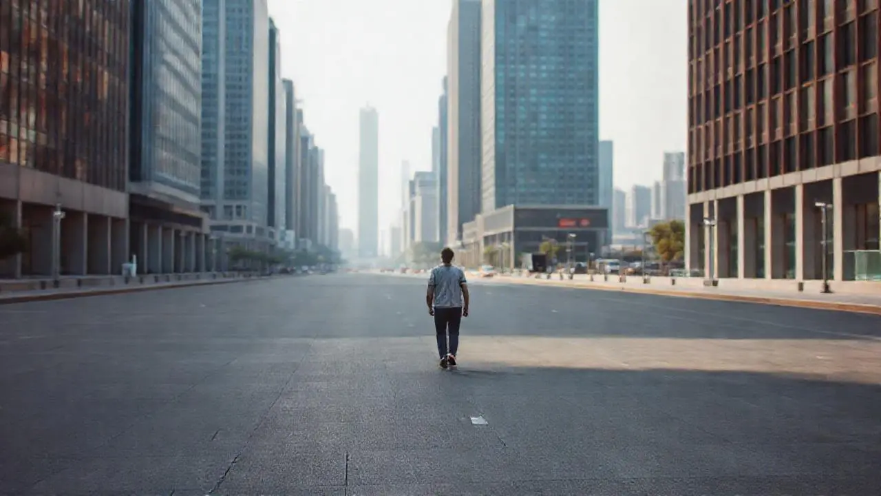 Una calle urbana, amplia y serena