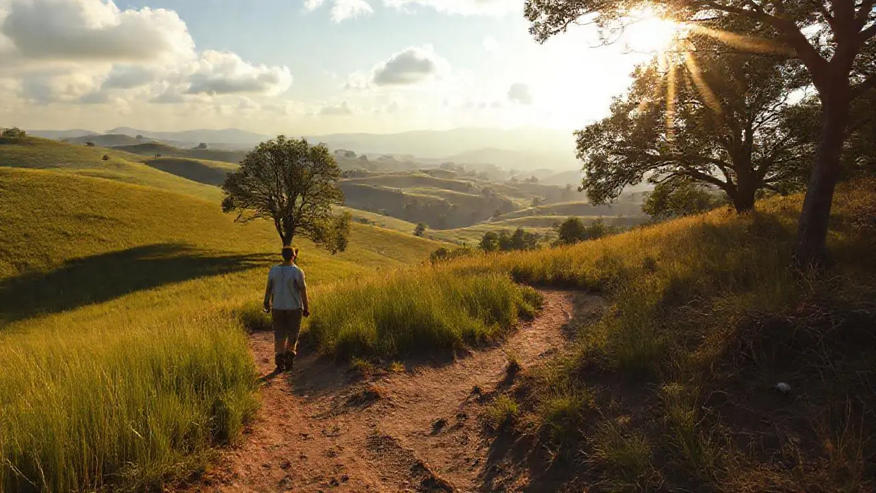 Paisaje natural extenso, tranquilo y soleado