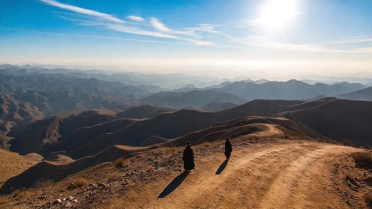 Paisaje árido, vasto y silenciosamente solitario
